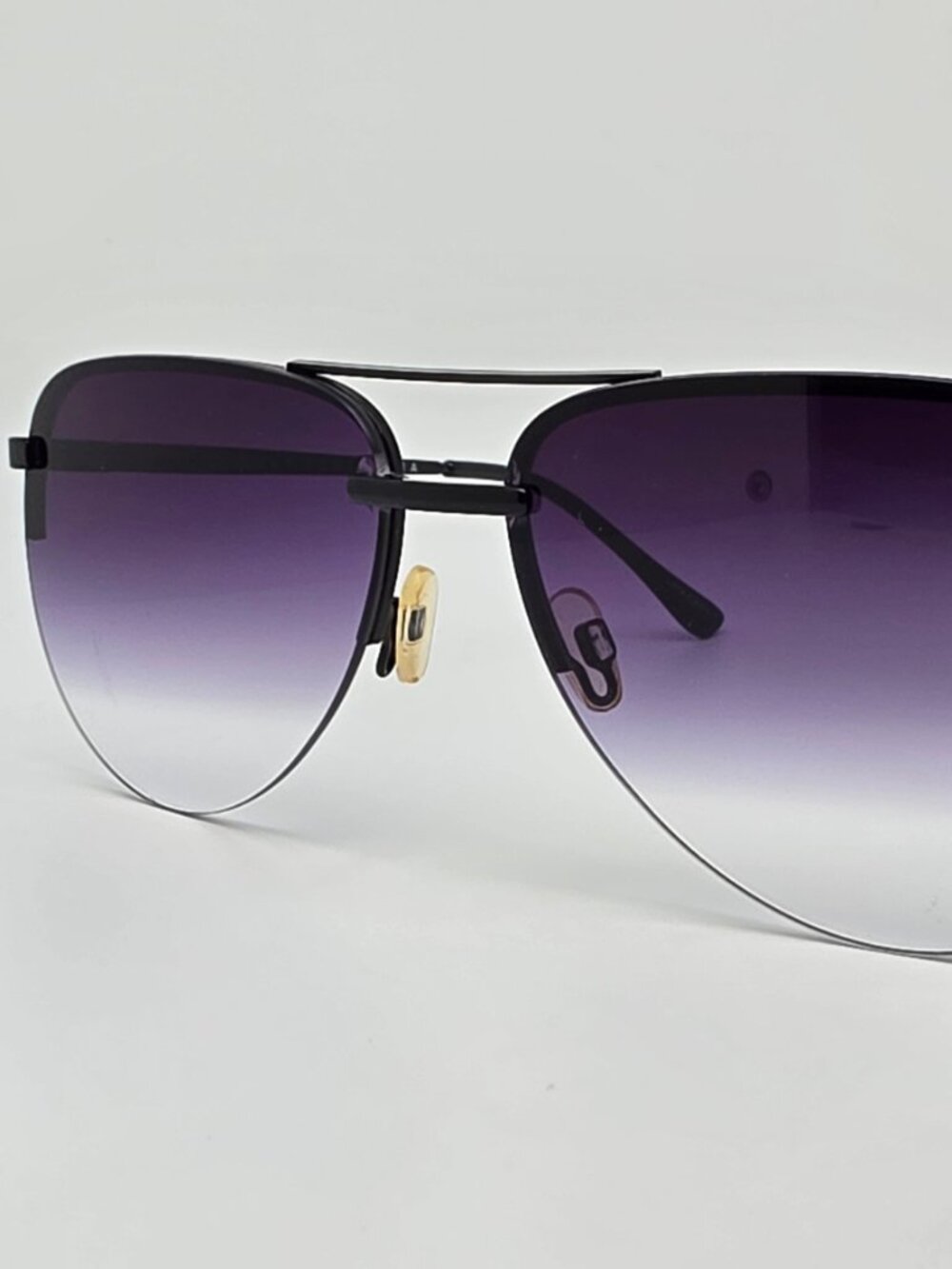 Quay Australia The Playa Black Frame Black Fade Lens Aviator Sunglasses 64mm